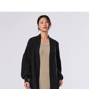 Tavi Cocoon Sweater Black Open Front Cardigan